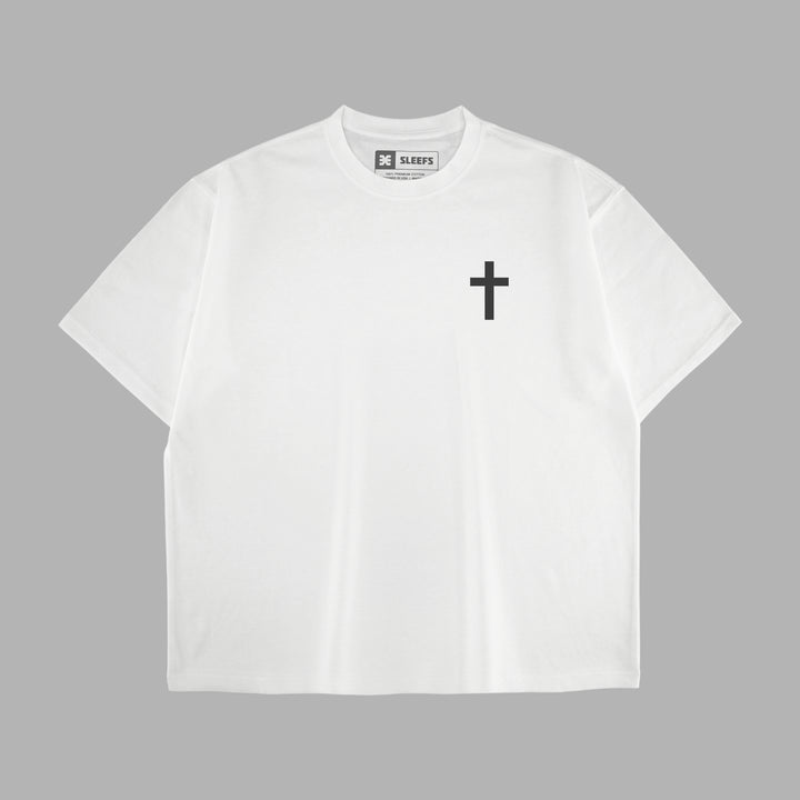 Faith Cross White Oversized Premium T-Shirt