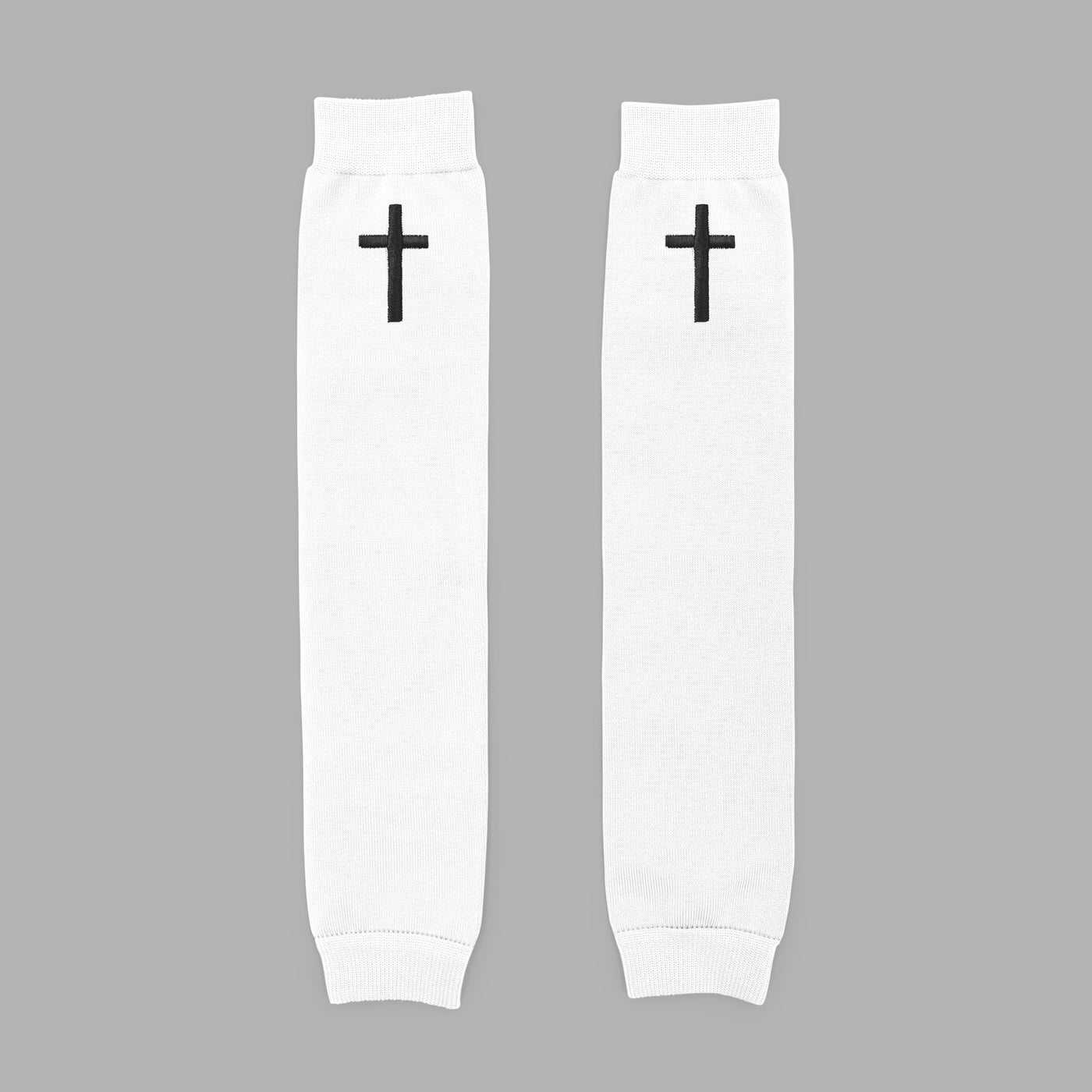 Faith Cross White Scrunchie Leg Sleeves