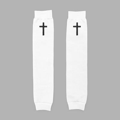 Faith Cross White Scrunchie Leg Sleeves