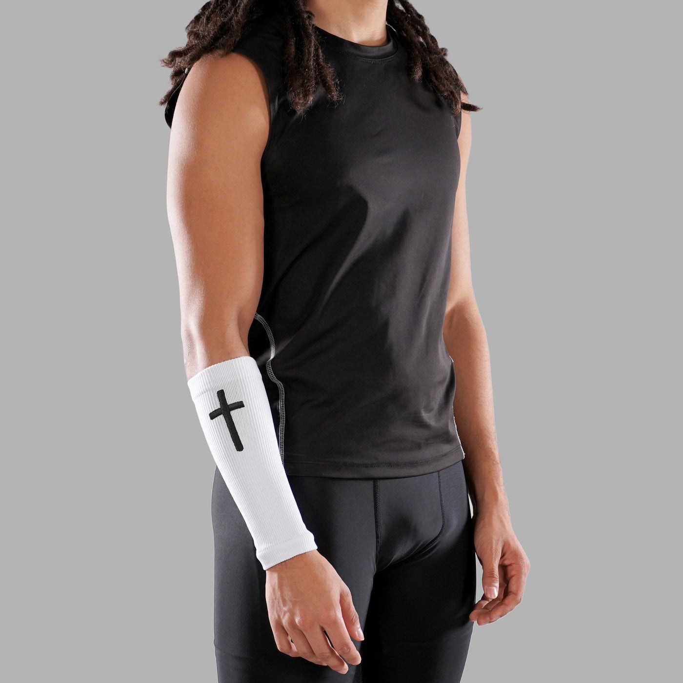 Faith Cross White Seamless Forearm Sleeve