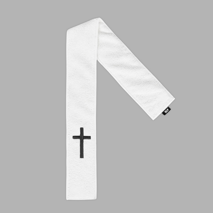 Faith Cross White Thin Football Towel