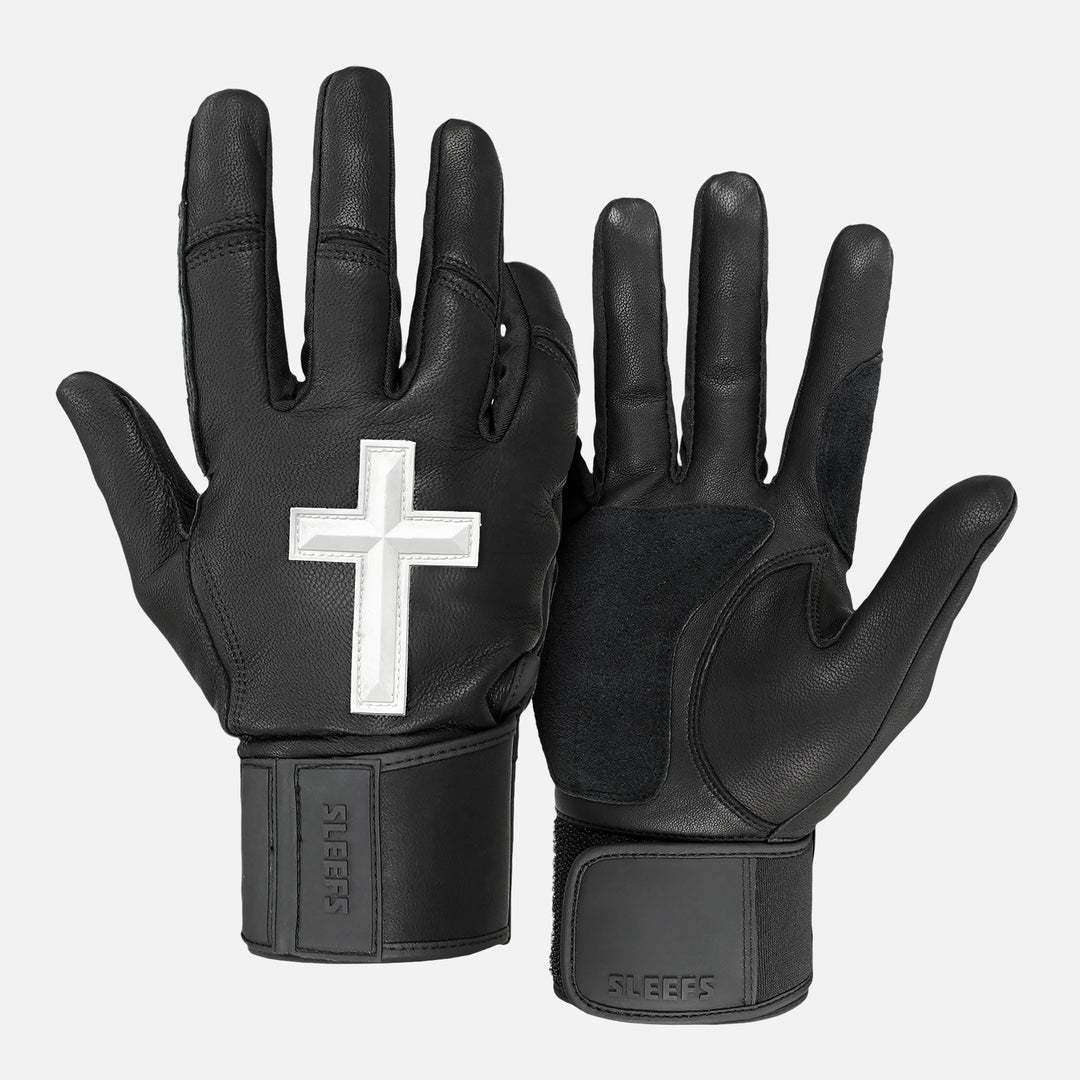 Faith Cross Black Baseball Batting Gloves