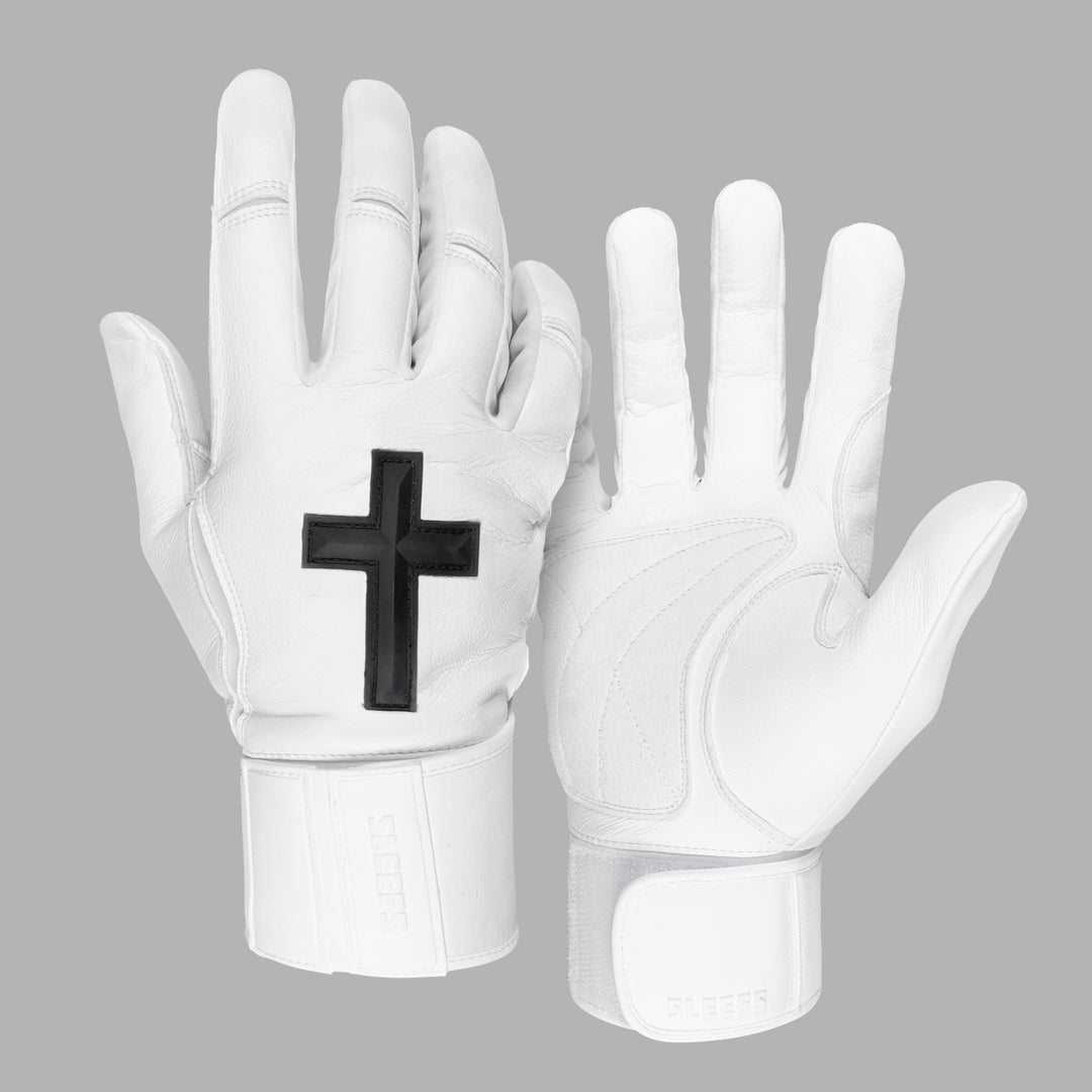 Faith Cross White Baseball Batting Gloves