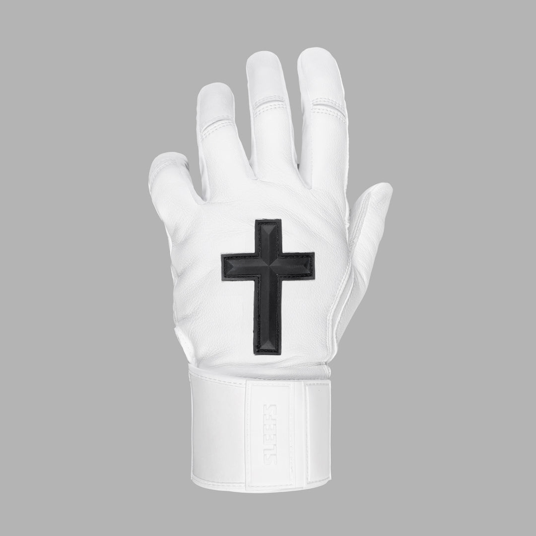 Faith Cross White Baseball Batting Gloves