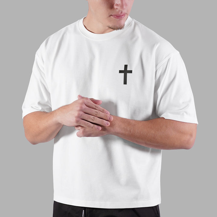 Faith Cross White Oversized Premium T-Shirt