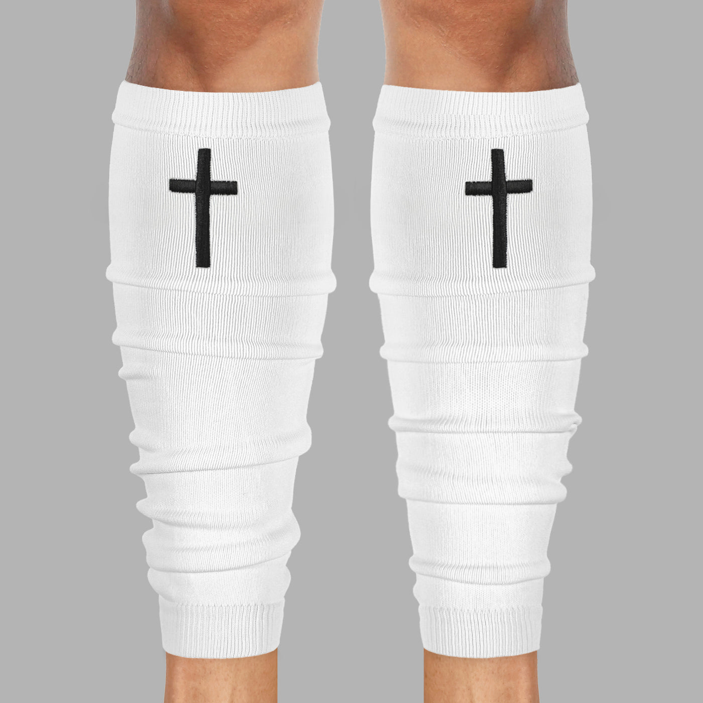 Faith Cross White Scrunchie Leg Sleeves