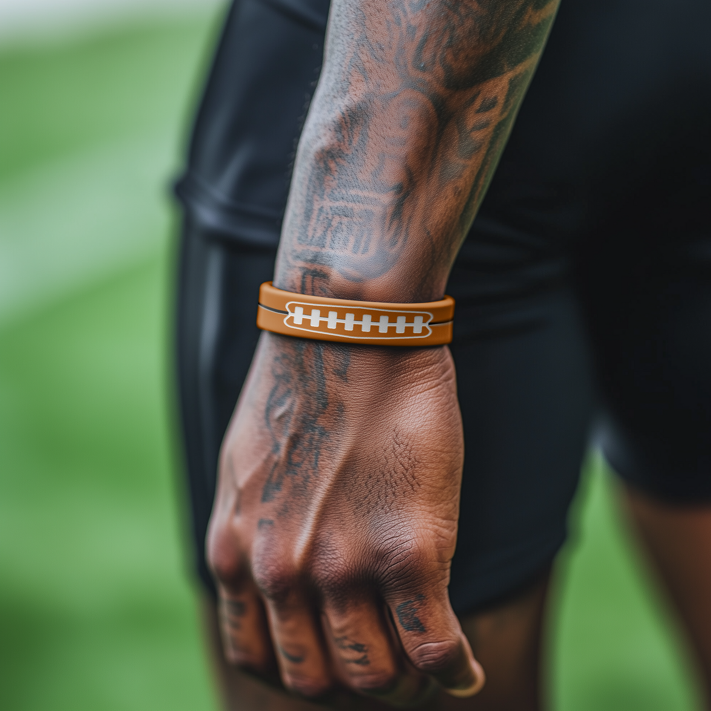 Football Lace Motivational Wristband