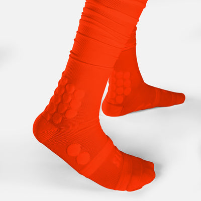 Hue Orange Football Padded Long Socks