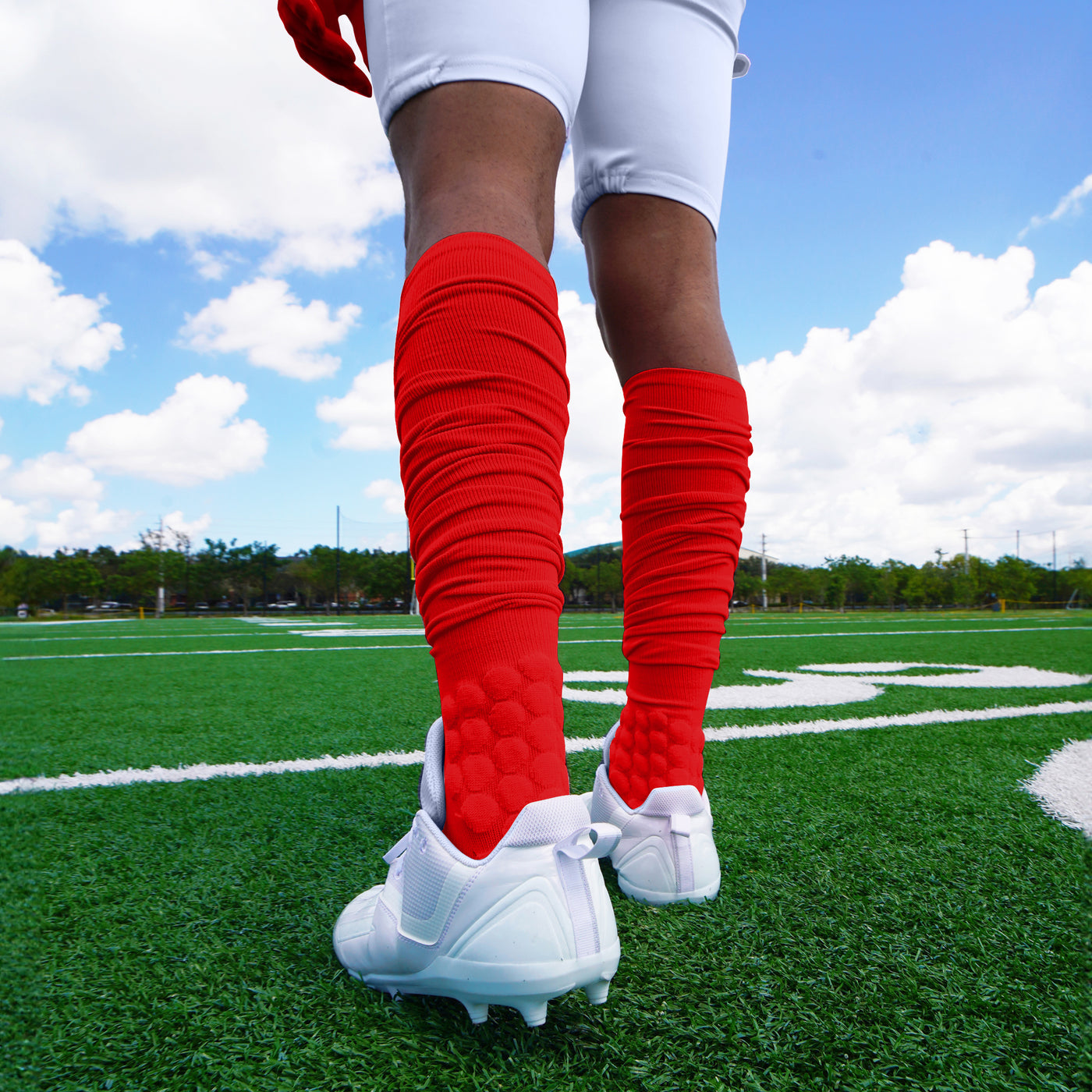 Hue Red Football Padded Long Socks