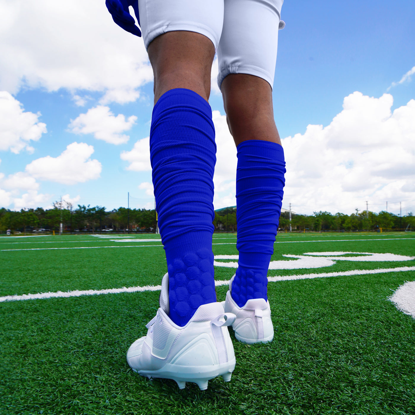 Hue Royal Blue Football Padded Long Socks