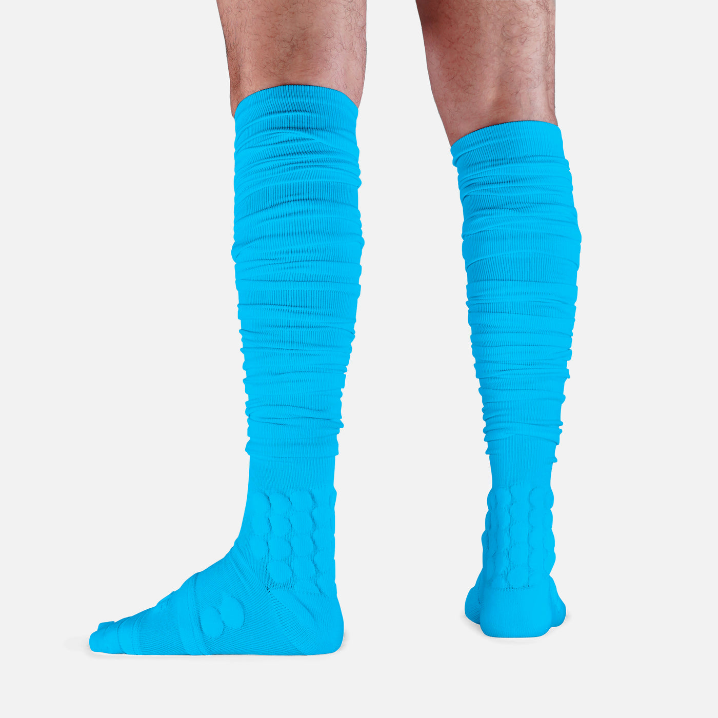 Hue Sky Blue Football Padded Long Socks