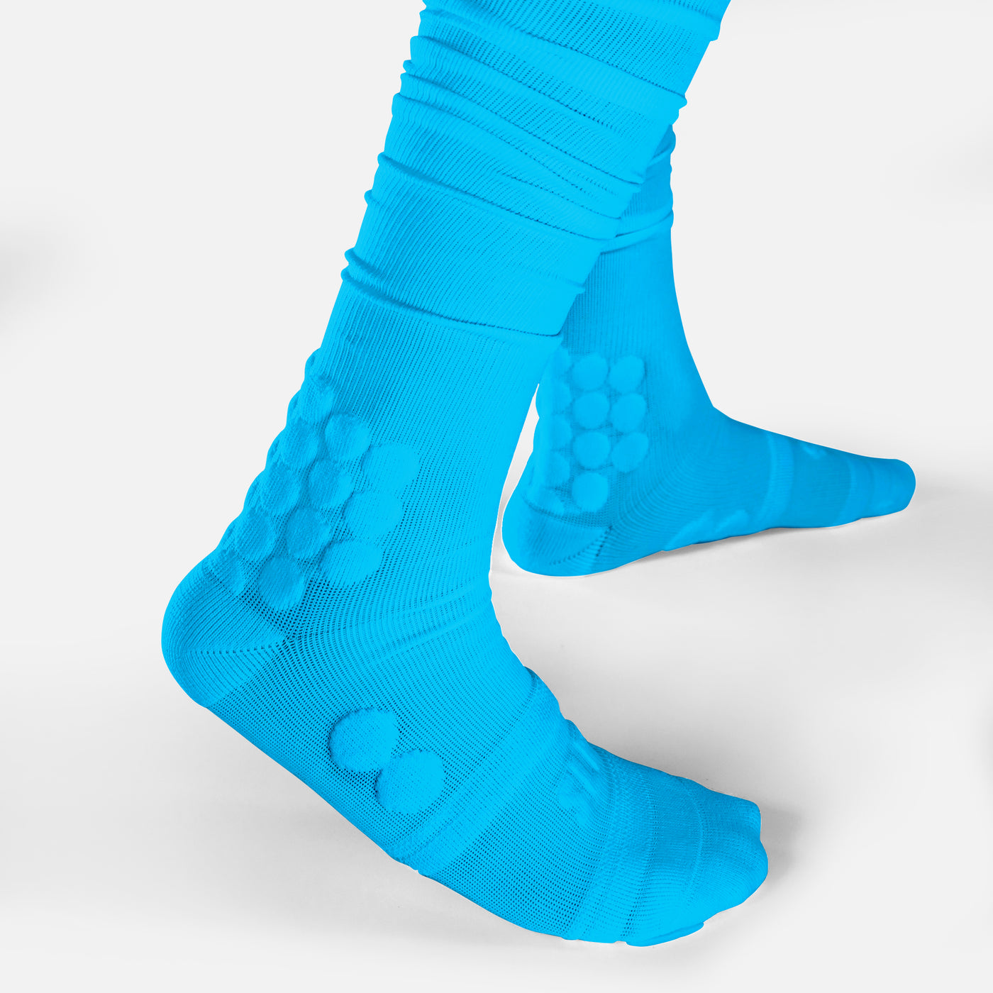 Hue Sky Blue Football Padded Long Socks