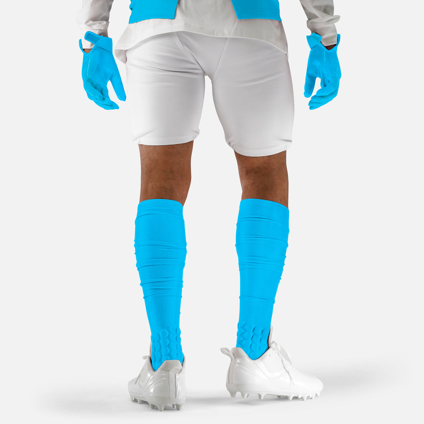 Hue Sky Blue Football Padded Long Socks