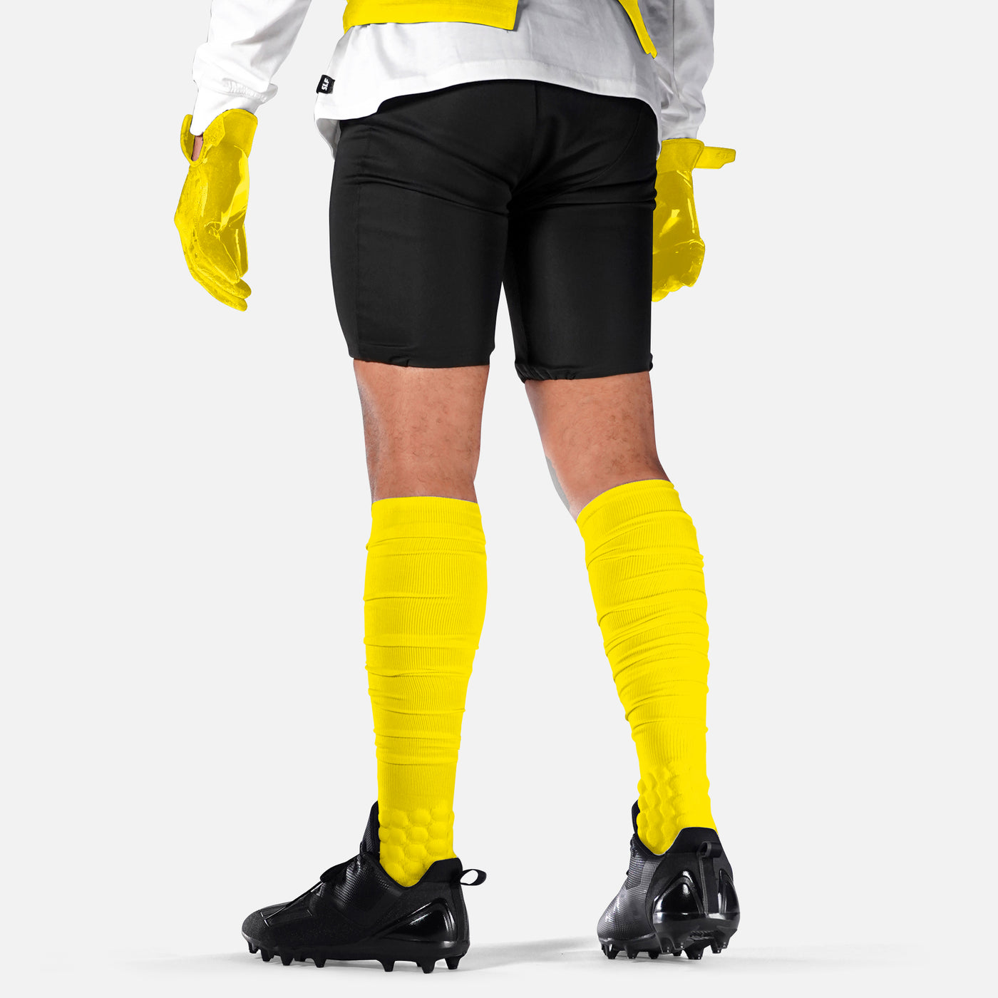 Hue Yellow Football Padded Long Socks