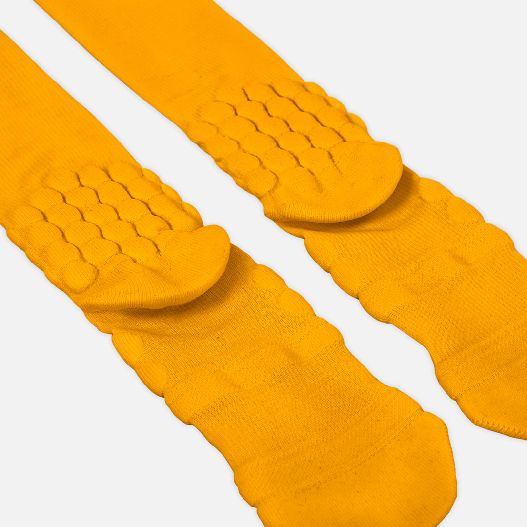 Hue Yellow Gold Football Padded Long Socks