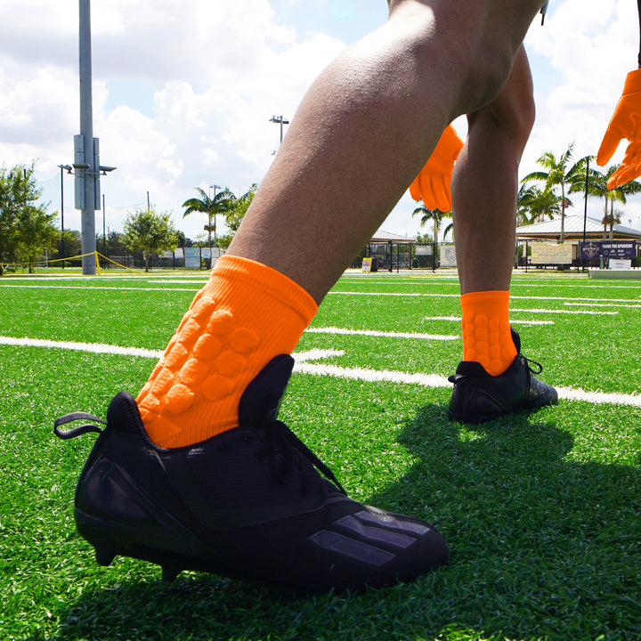 Hue Orange Football Padded Short Socks