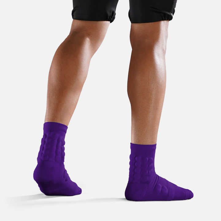 Hue Purple Football Padded Short Socks
