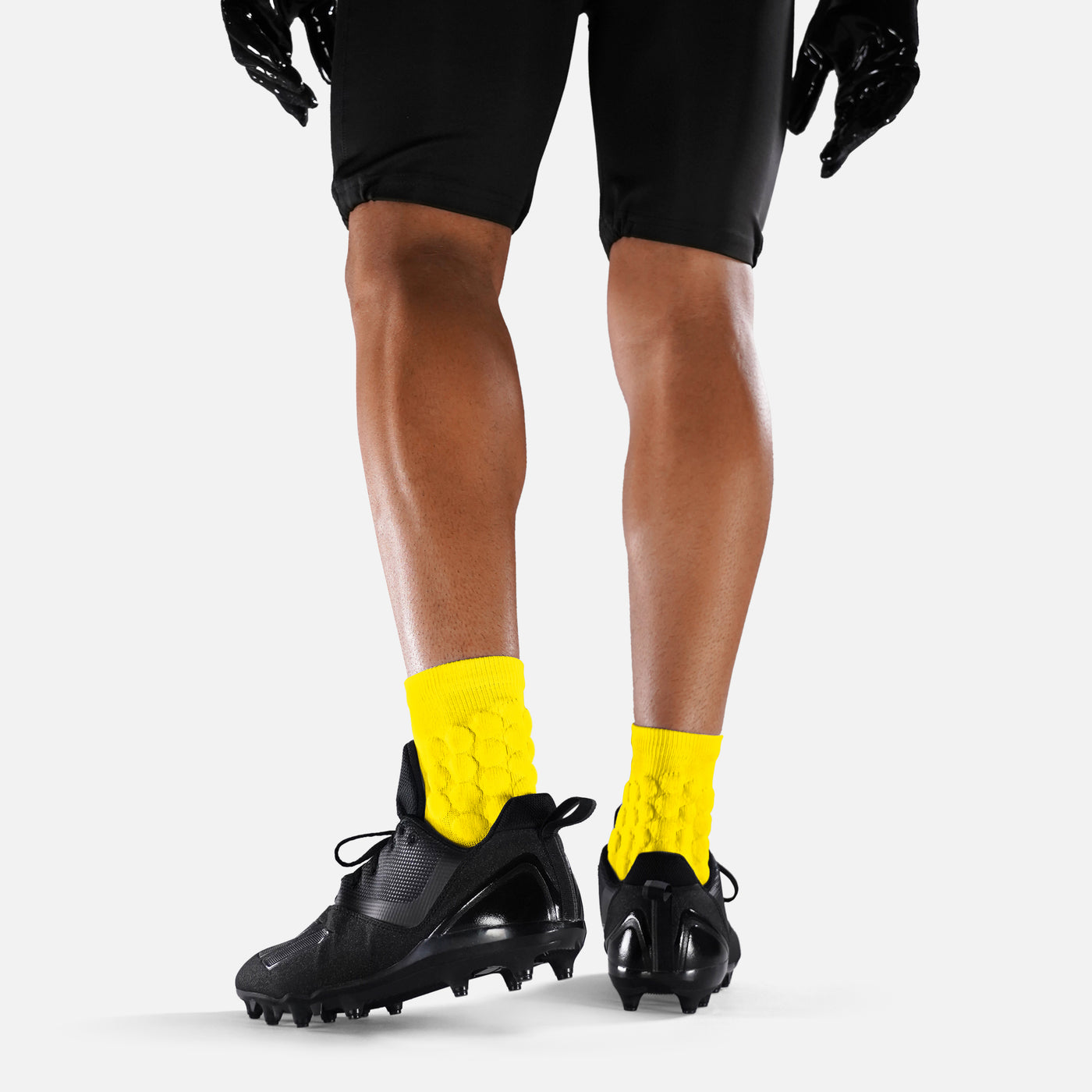 Hue Yellow Football Padded Short Socks