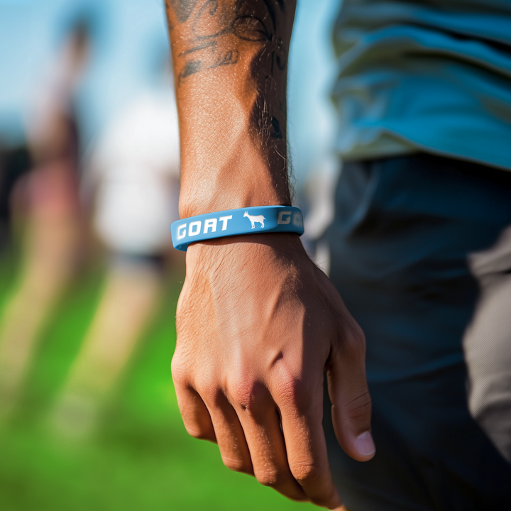 GOAT Blue Motivational Wristband