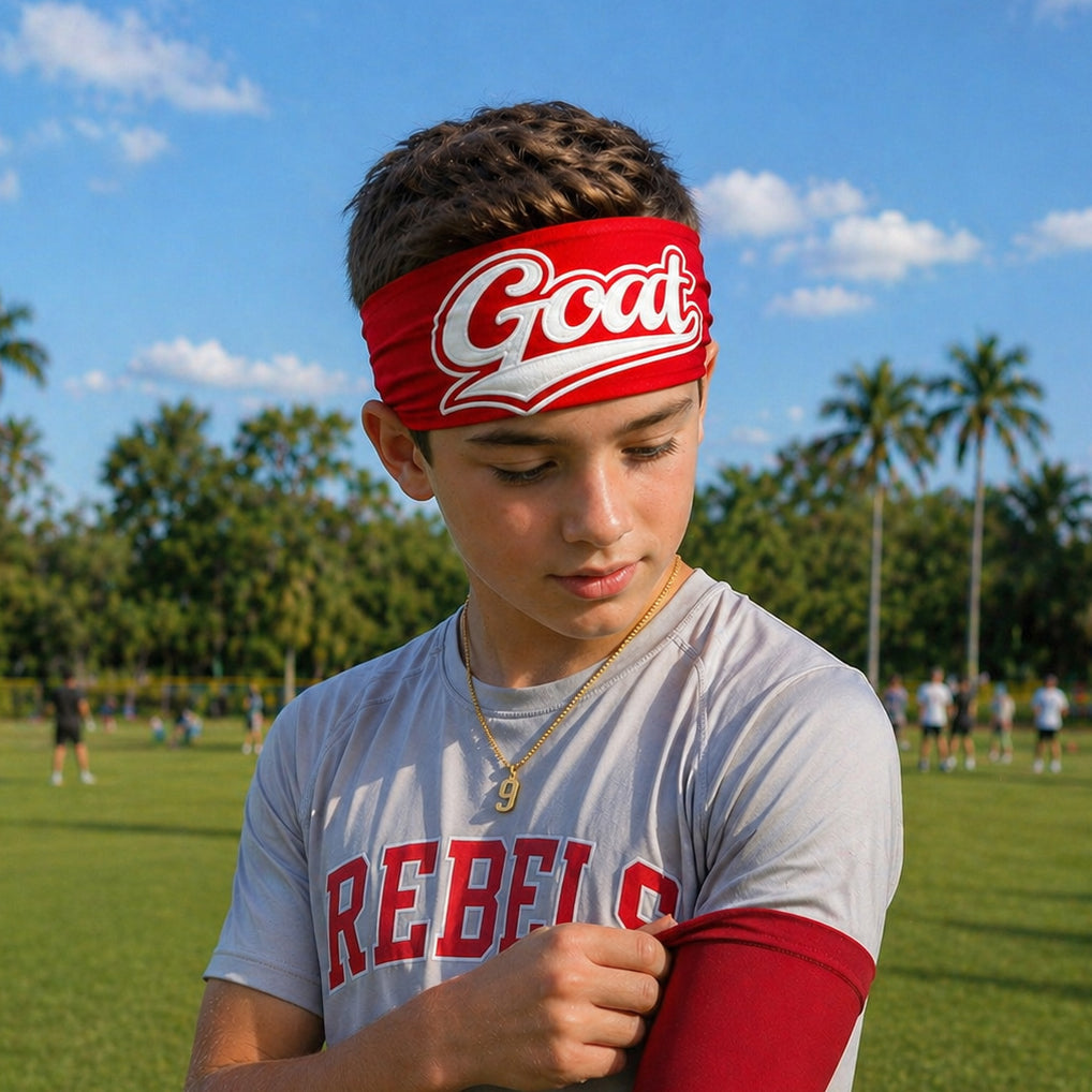 GOAT Patch Crimson Red Headband