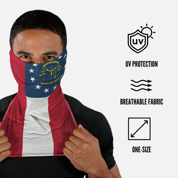 Georgia State Flag Neck Gaiter