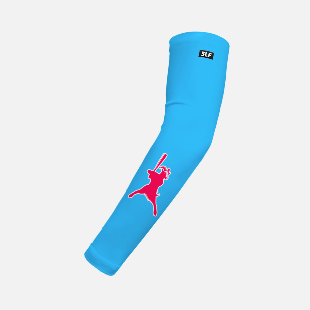 Goat Baseball Hue Sky Blue Kids Arm Sleeve