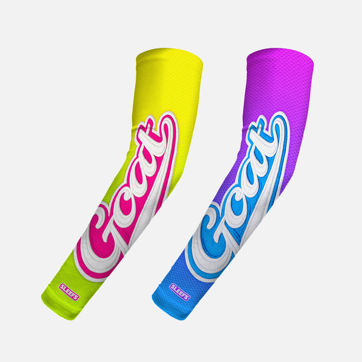 GOAT Patch Lime Green and Blue Blush Kids Arm Sleeves Pair