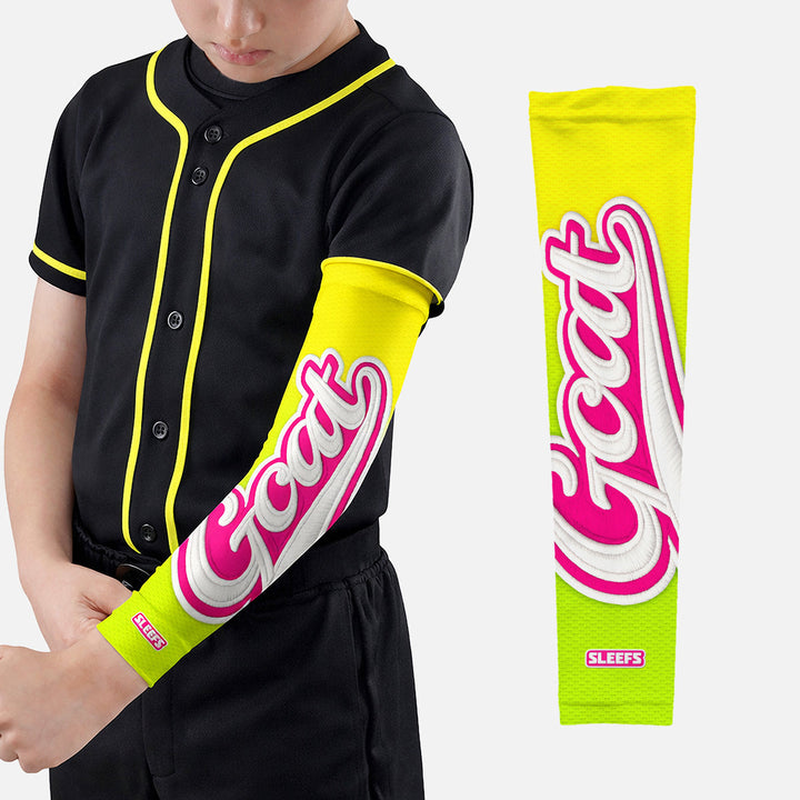 GOAT Patch Lime Green and Blue Blush Kids Arm Sleeves Pair