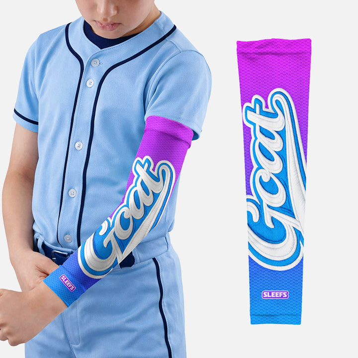 GOAT Patch Lime Green and Blue Blush Kids Arm Sleeves Pair