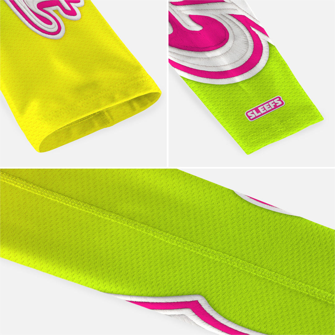 GOAT Patch Lime Green and Blue Blush Kids Arm Sleeves Pair