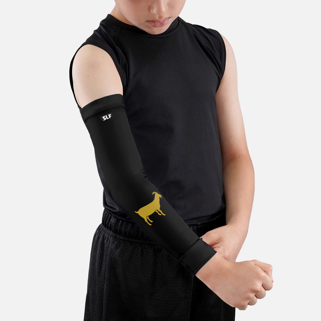 Goat Emoticon Black Kids Arm Sleeve