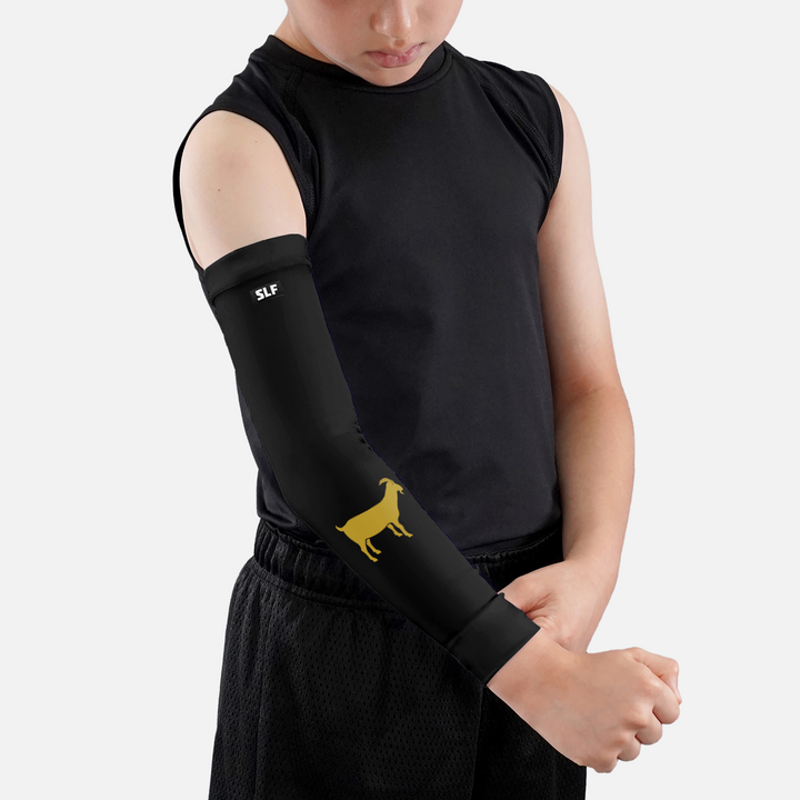 Goat Emoticon Black Kids Arm Sleeve
