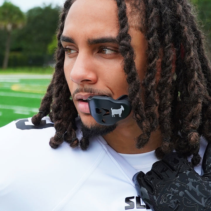 Goat Emoji Black Soft Football Mouthguard