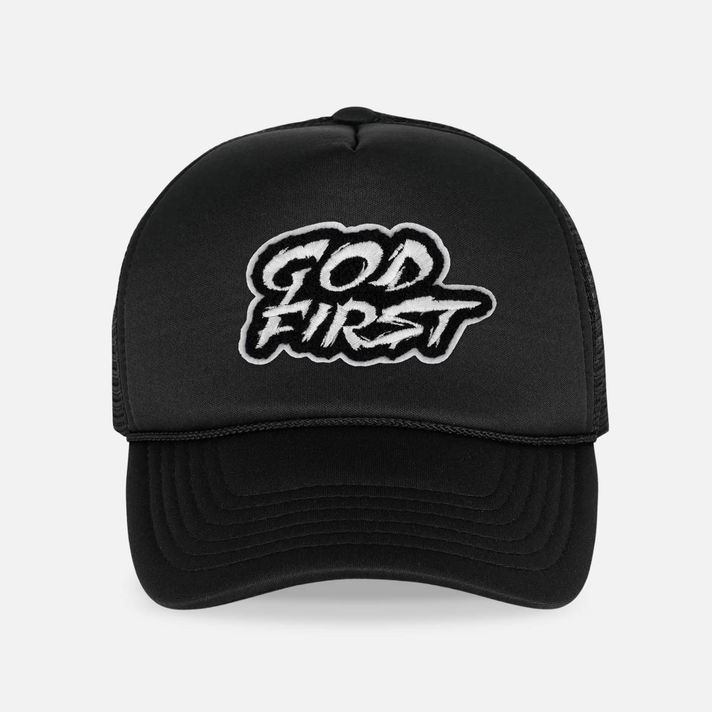 God First Black Trucker Hat