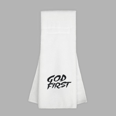 God First White Football Towel
