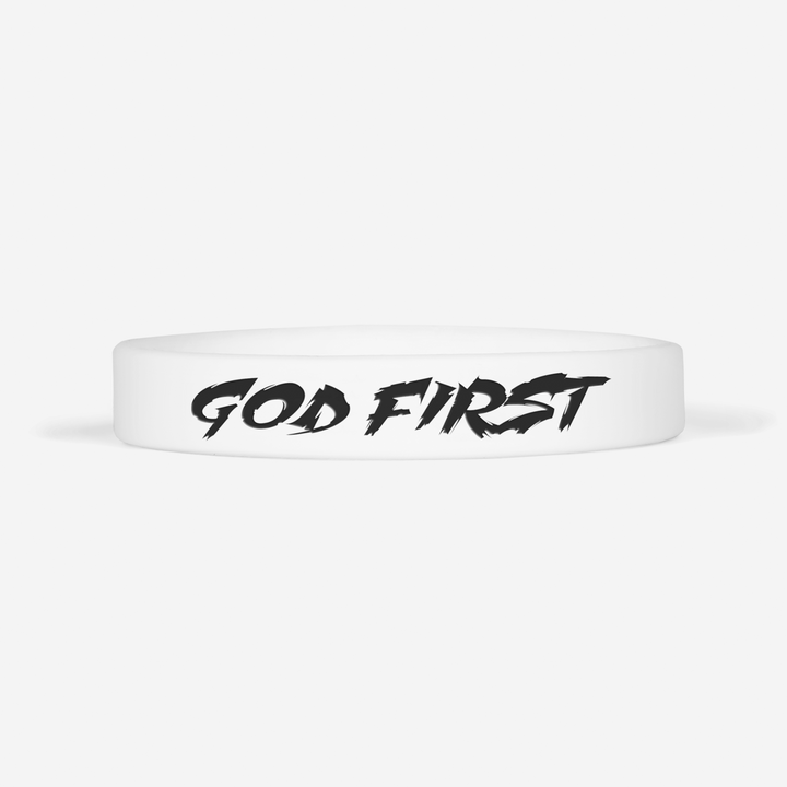 God First White Motivational Wristband