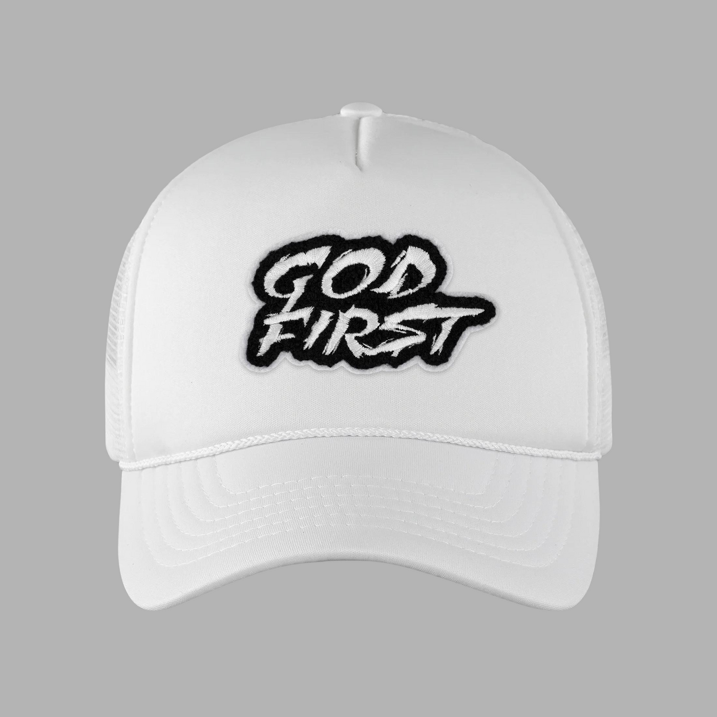 God First White Trucker Hat