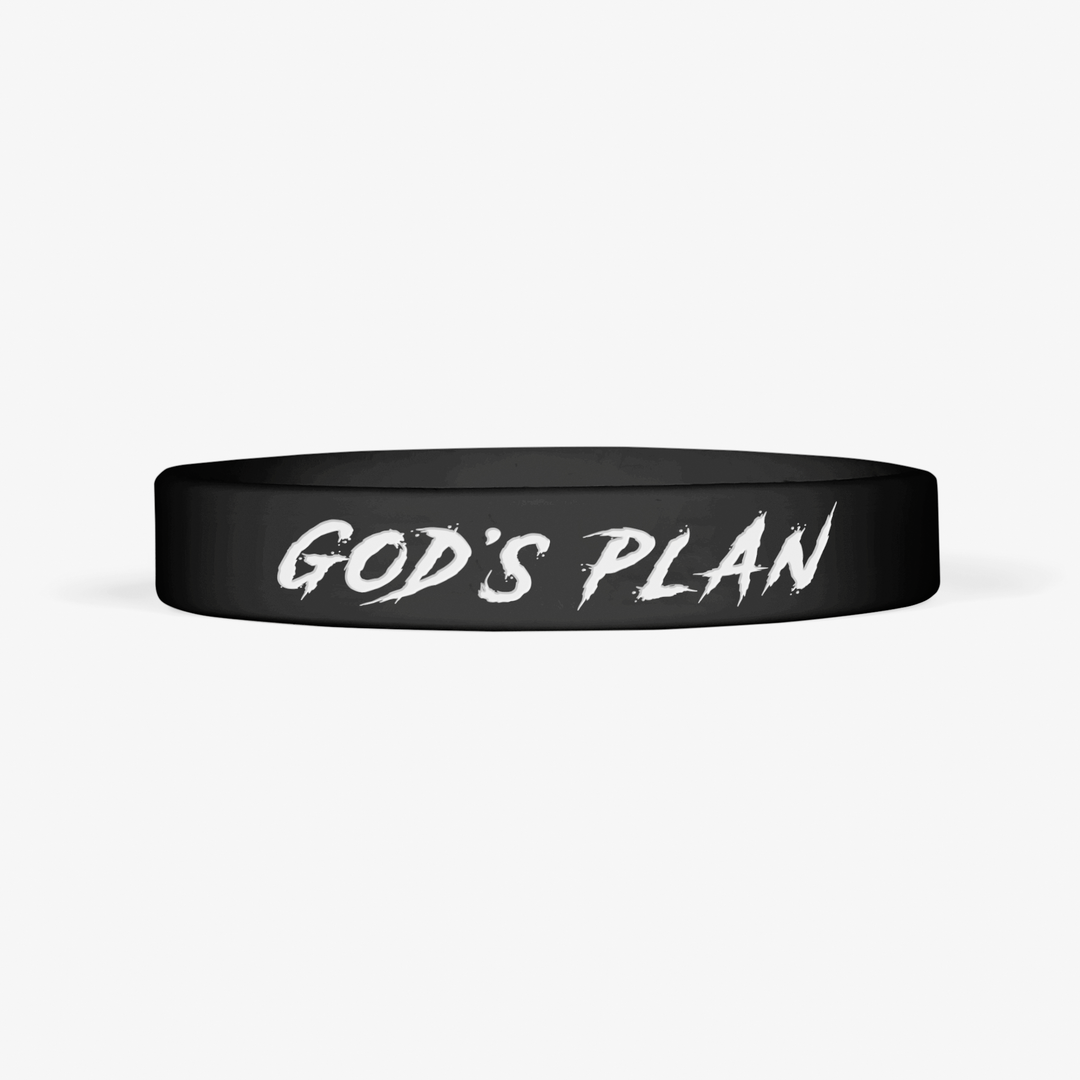 God's Plan Black Motivational Wristband