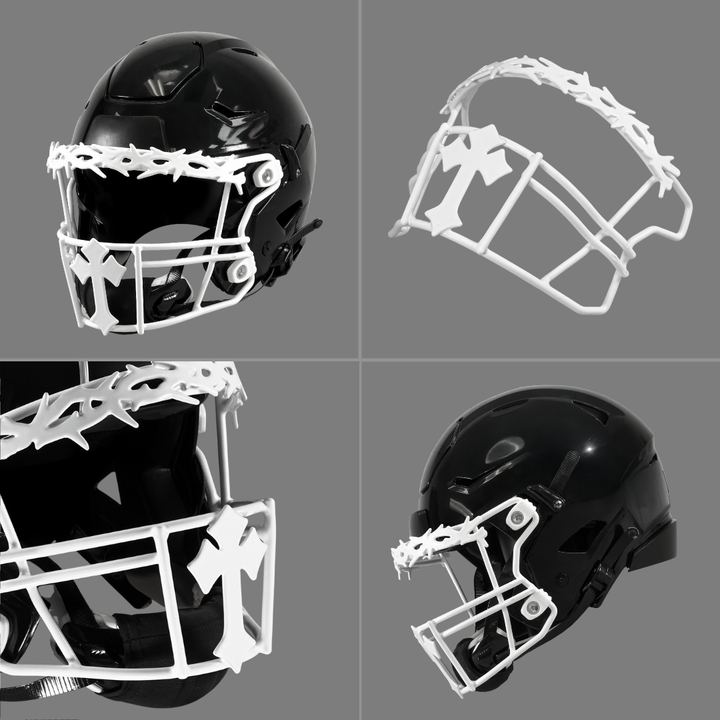 Gothic Cross Crown of Thorns Football Facemask for Riddell SpeedFlex