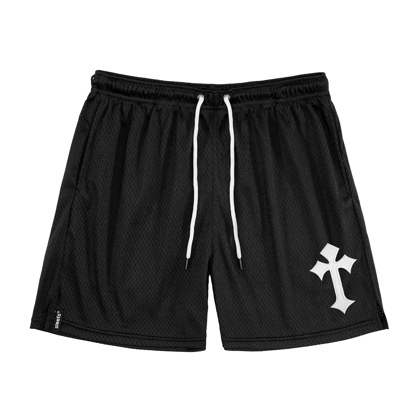 Gothic Cross Patch Shorts - 7"