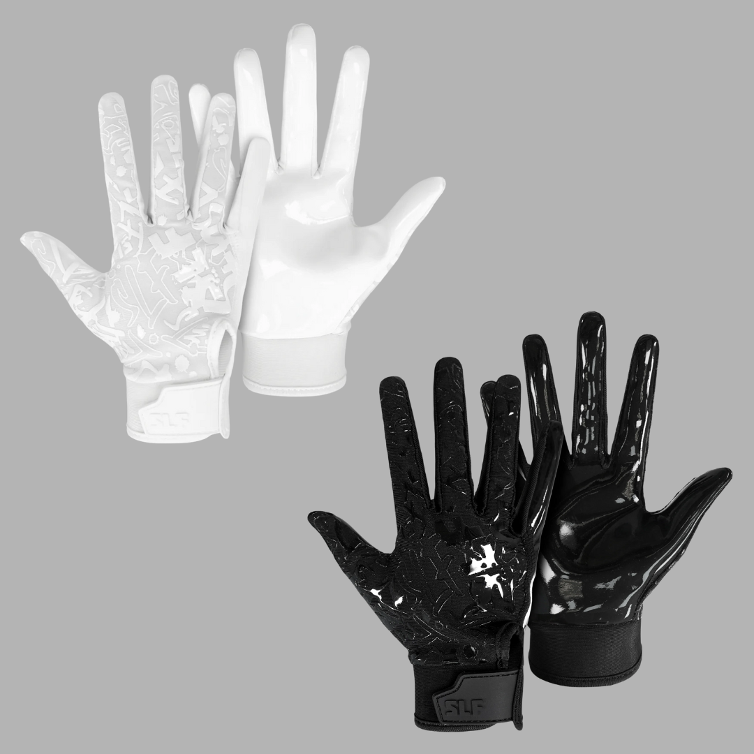 White + Black Sticky Football Receiver Gloves for Women