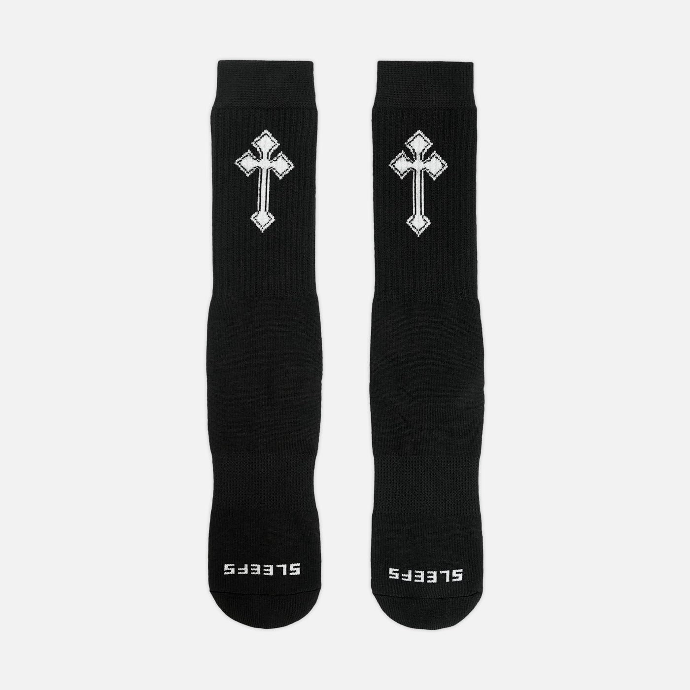 Gothic Cross Black Crew Socks