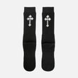 Gothic Cross Black Crew Socks