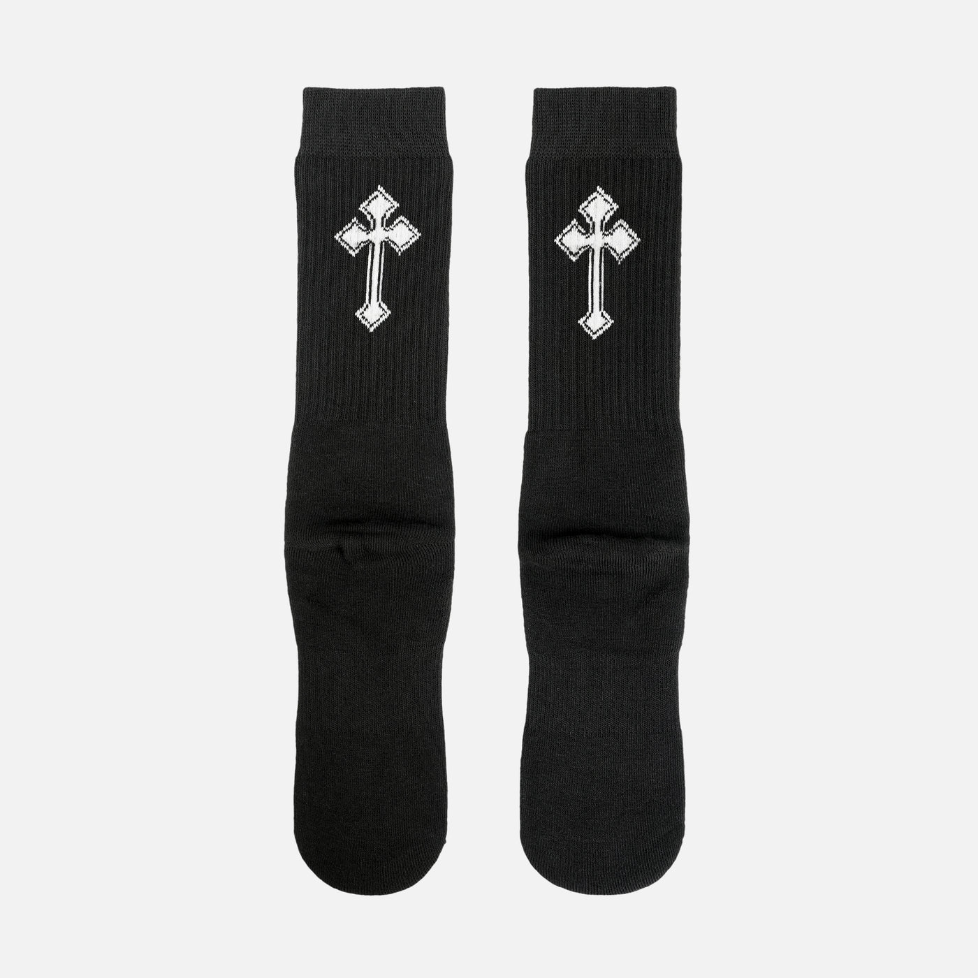 Gothic Cross Black Crew Socks