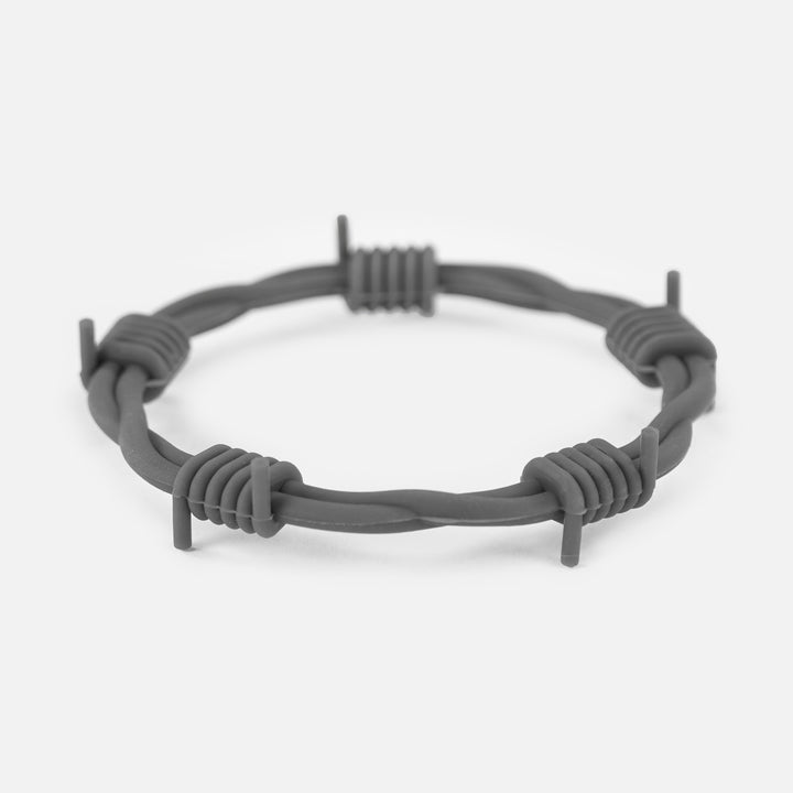Gray Barbed Wire Silicone Wristband
