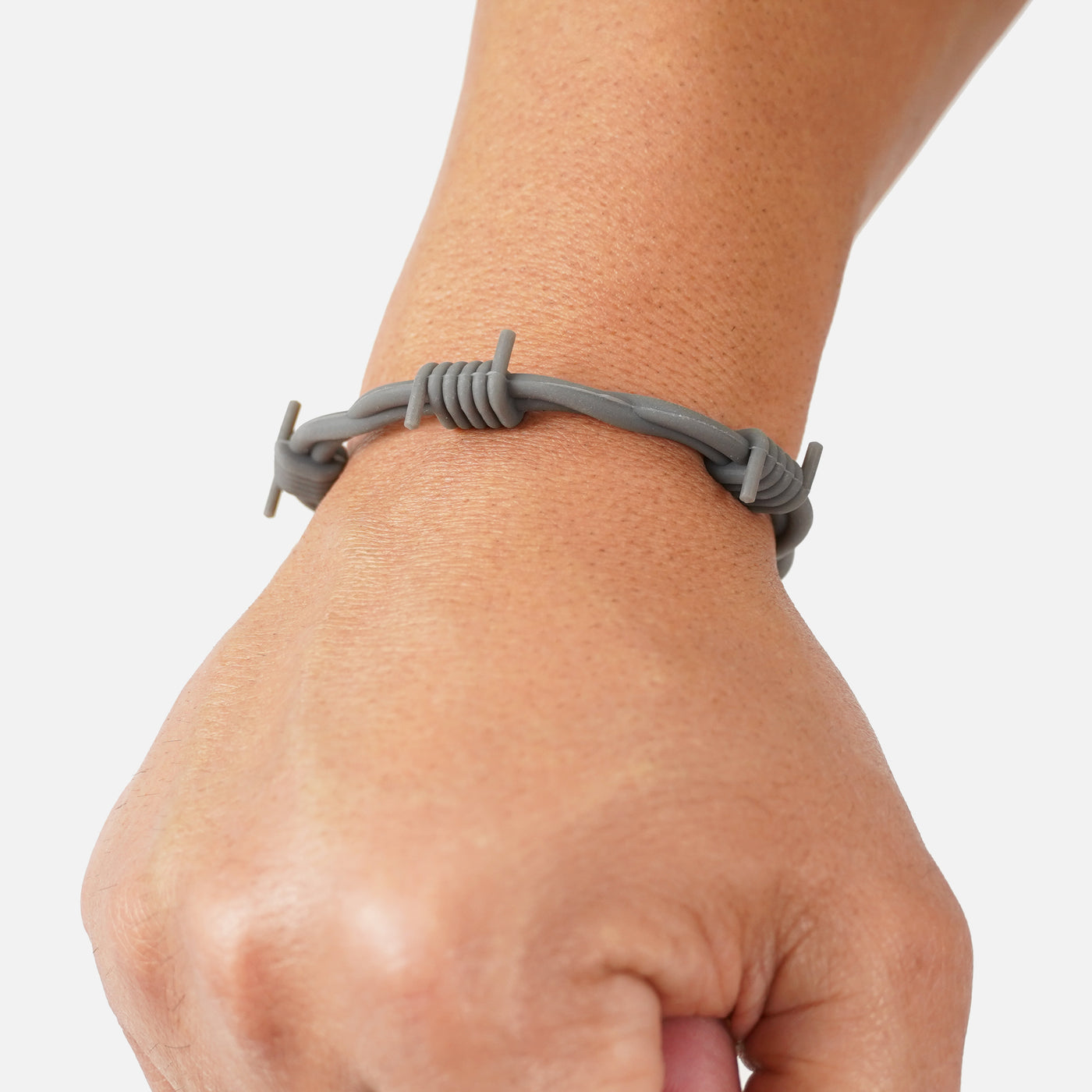 Gray Barbed Wire Silicone Wristband