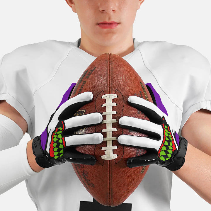 Green Grin II Sticky Football Receiver Gloves