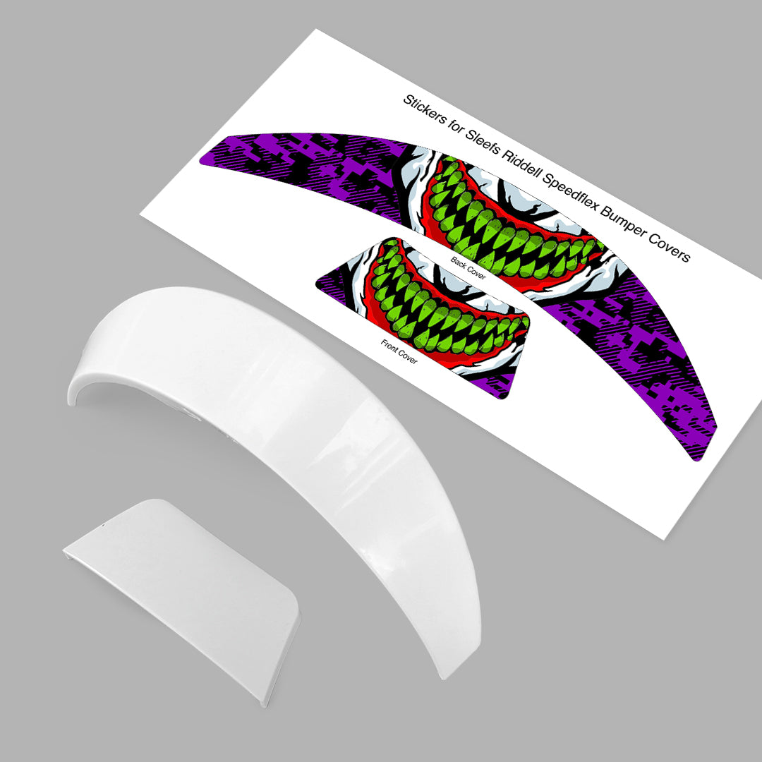 Green Grin Riddell Speedflex Front and Back Bumper Sticker Kit