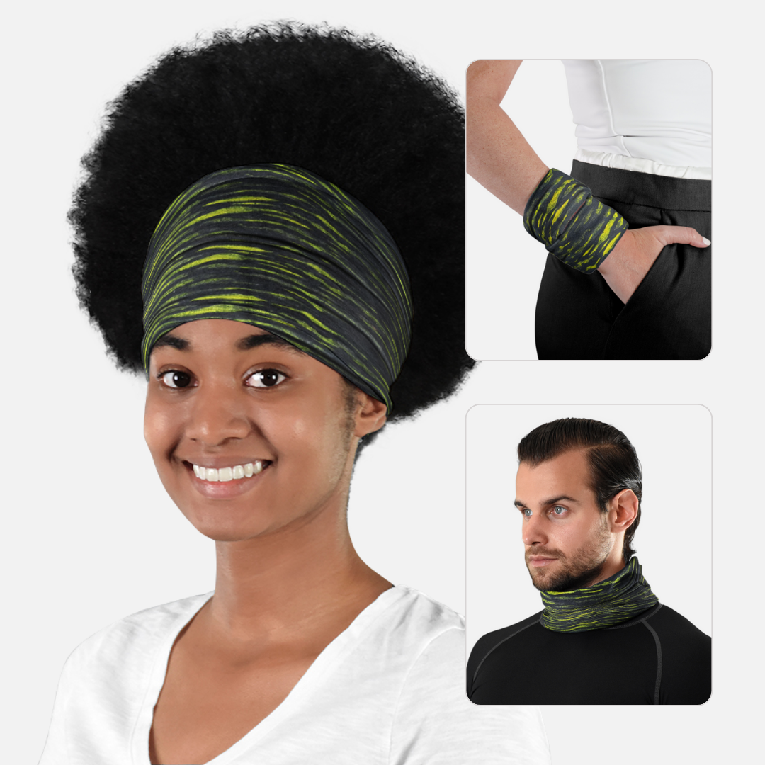 Green Waves Neck Gaiter