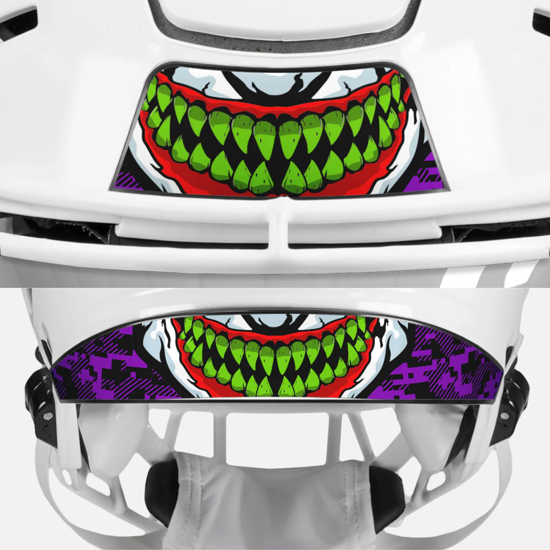 Green Grin Riddell Speedflex Front and Back Bumper Sticker Kit